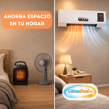 ClimaDual Pro - calefactor con ventilador de pared - Regula la temperatura de tu espacio todo el año con un solo equipo