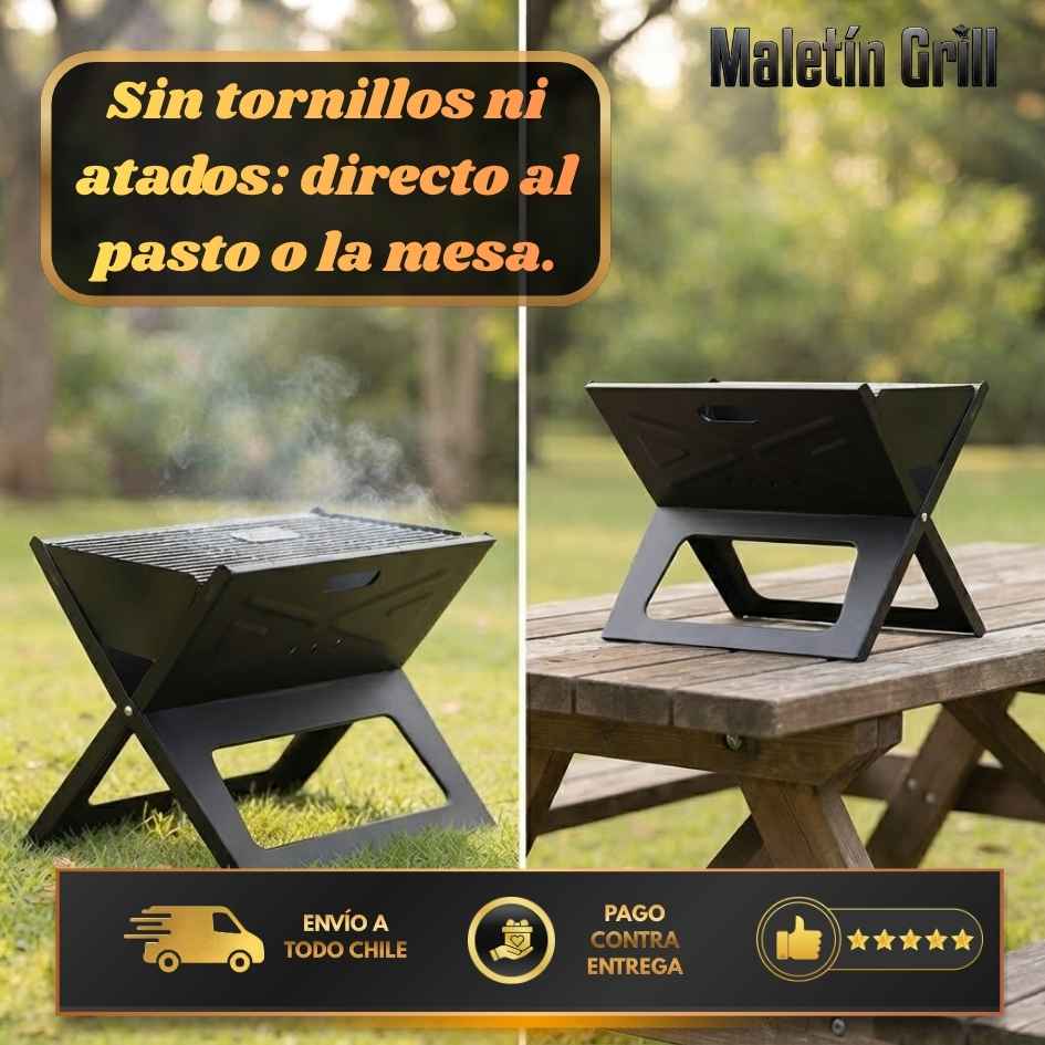 Maletín Grill - Lleva tu asado al parque o la playa sin cargar de más