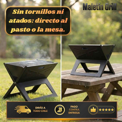 Maletín Grill - Lleva tu asado al parque o la playa sin cargar de más