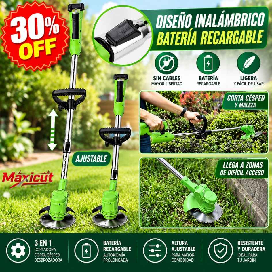 MaxiCut  - Cortacesped Inalambrica 98v 2 baterias- Oferta 30%Off