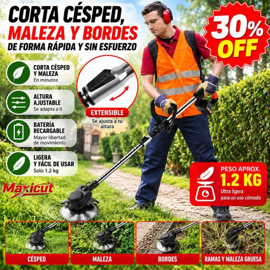 MaxiCut  - Cortacesped Inalambrica 98v 2 baterias- Oferta 30%Off
