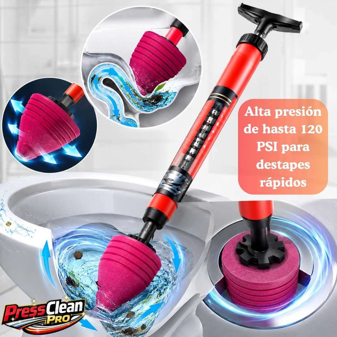 PressClean Pro – Elimina Obstrucciones Difíciles sin Llamar al Gasfiter
