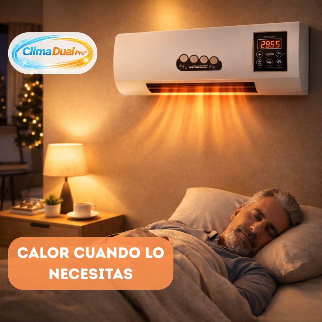 ClimaDual Pro - calefactor con ventilador de pared - Regula la temperatura de tu espacio todo el año con un solo equipo