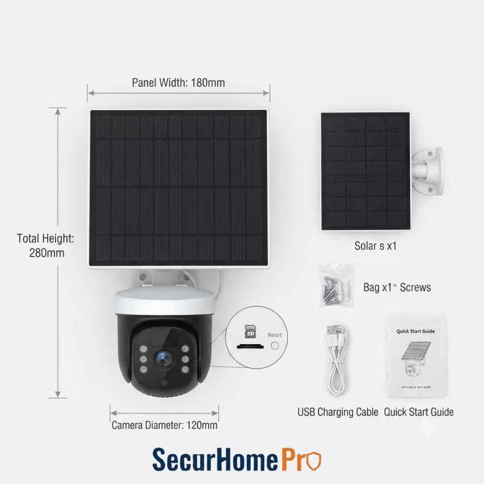 SecurHome Pro - Autonomía solar y grabación local, Sin subscripciones