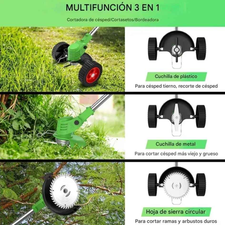PowerBlade™ - Podadora Inalámbrica Césped + Ruedas - Oferta 40% OFF