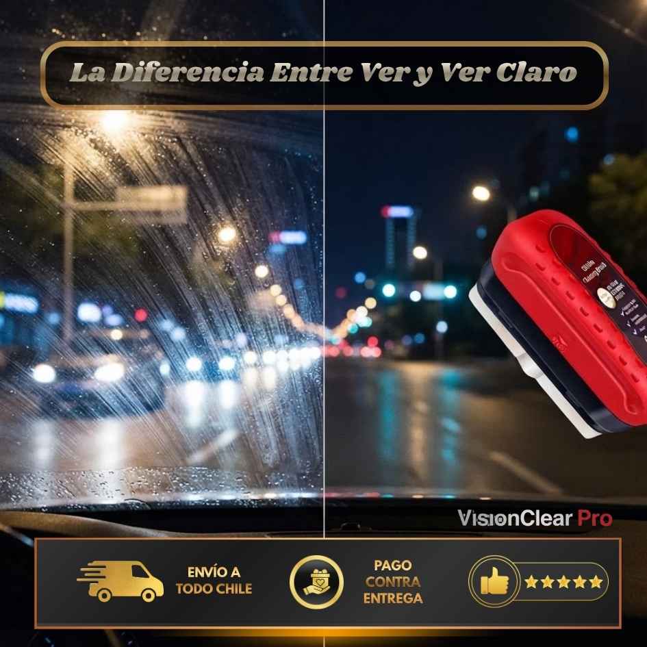 VisionClear Pro - Elimina la grasa y lluvia del parabrisas para una visión nítida al volante.