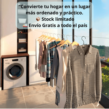 DecoLine - Tendedero Plegable Invisible - Ahorra Espacio y Mantén tu Hogar en Orden