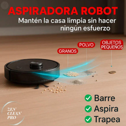 ZenClean Pro – Aspiradora Robot Inteligente – Tu casa impecable todos los días sin esfuerzo