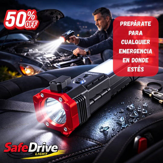SafeDrive Light – Linterna de Emergencia para Auto USB con Iluminación Potente y Herramientas de Seguridad