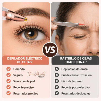 FaceReady Pro - Depiladora Facial, Cejas y Nariz - Retoca tu apariencia de forma rápida y cómoda donde estés