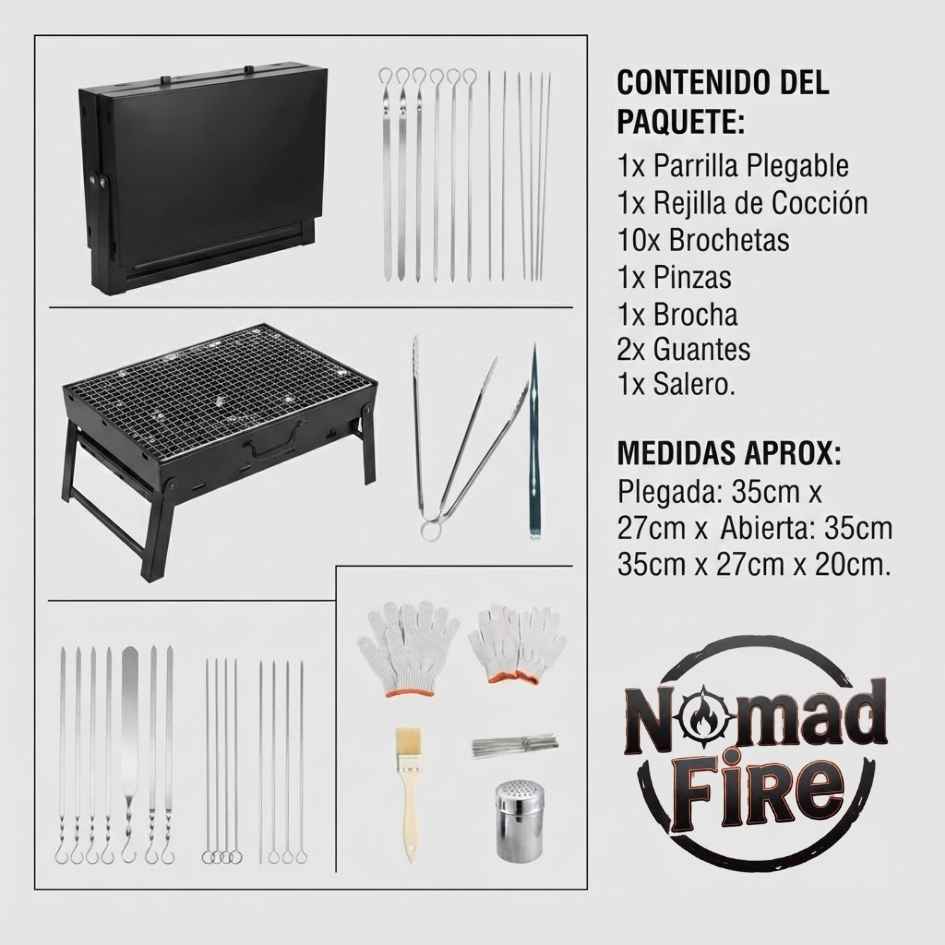 NomadFire -Asados espontáneos al aire libre con portabilidad total