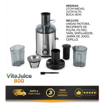 VitaJuice 800 - Jugos frescos y naturales listos en segundos, sin ensuciar tu cocina
