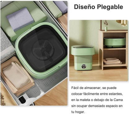 Lavadora Plegable Portátil - Lava y Centrifuga sin Daños - Ideal para Ropa Interior, de Bebé y para Viajes