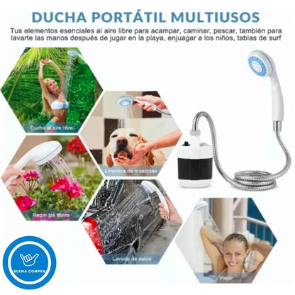 CampFresh – Vive tus viajes con la comodidad de una ducha portátil Recargable USB