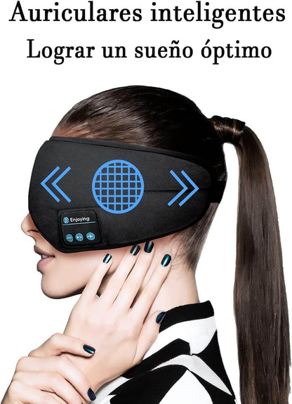 Antifaz con Audífonos Bluetooth - Relaja y Protege tus Noches – Duerme Tranquilo Sin Interrupciones Desde Hoy - Compatible con cualquier dispositivo