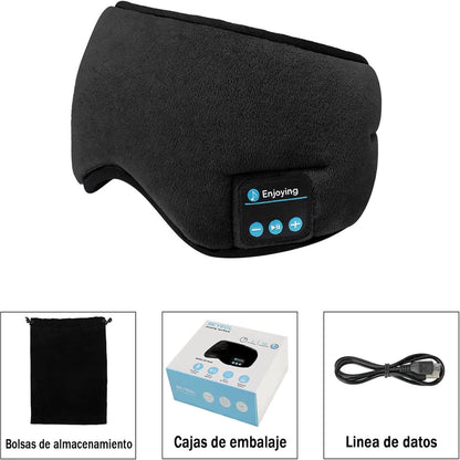 Antifaz con Audífonos Bluetooth - Relaja y Protege tus Noches – Duerme Tranquilo Sin Interrupciones Desde Hoy - Compatible con cualquier dispositivo