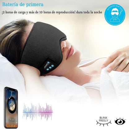 Antifaz con Audífonos Bluetooth - Relaja y Protege tus Noches – Duerme Tranquilo Sin Interrupciones Desde Hoy - Compatible con cualquier dispositivo