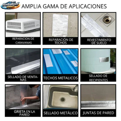 SellaRoof Pro - Cinta Impermeable - Repara filtraciones y protege tu techo antes de que el daño avance