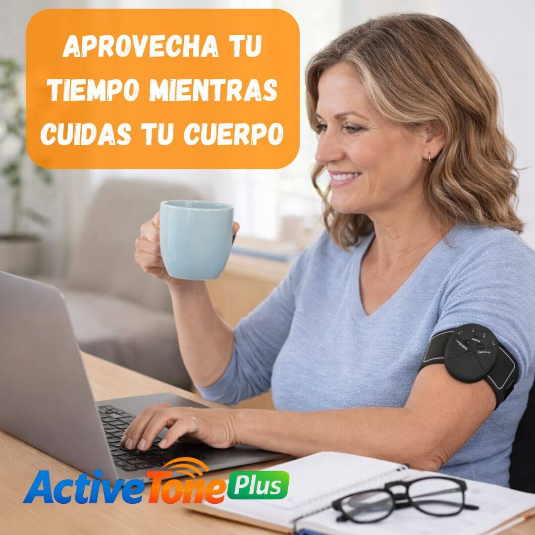 ActiveTone Plus - Electro estimulador 3 en 1 - Apoya la tonificación muscular desde casa de forma práctica y cómoda