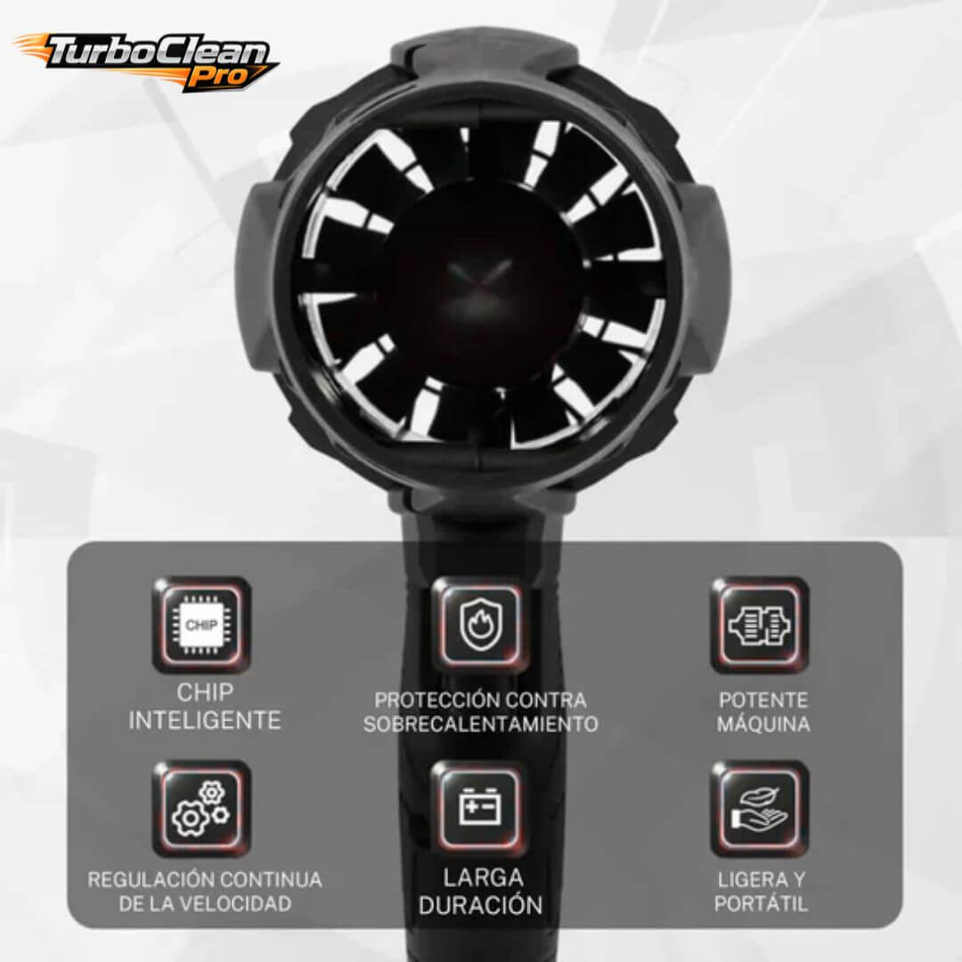 TurboClean Pro - Limpieza rápida para patio, auto y hogar en un solo equipo, sin perder tiempo - Incluye 2 Baterías 48V