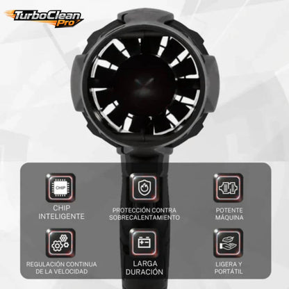 TurboClean Pro - Limpieza rápida para patio, auto y hogar en un solo equipo, sin perder tiempo - Incluye 2 Baterías 48V