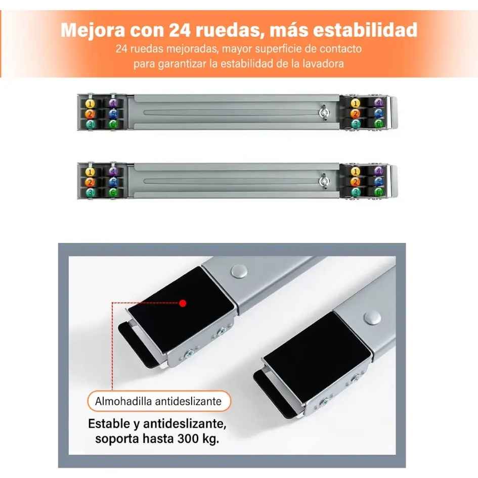 MovilBase™  - Soporte Para Lavadora Gris con Rueda - Oferta 25%OFF
