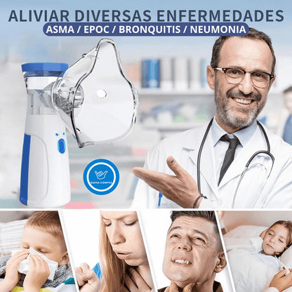 Nebulizador Portátil USB / Alivio inmediato para Crisis Respiratorias / Con Mascarilla para Adultos y Niños