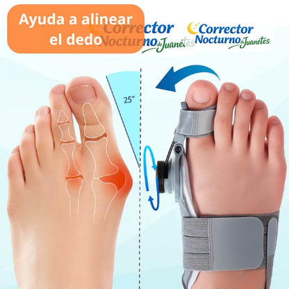 Corrector Nocturno de Juanetes Ajustable - Ayuda a alinear el dedo mientras descansas
