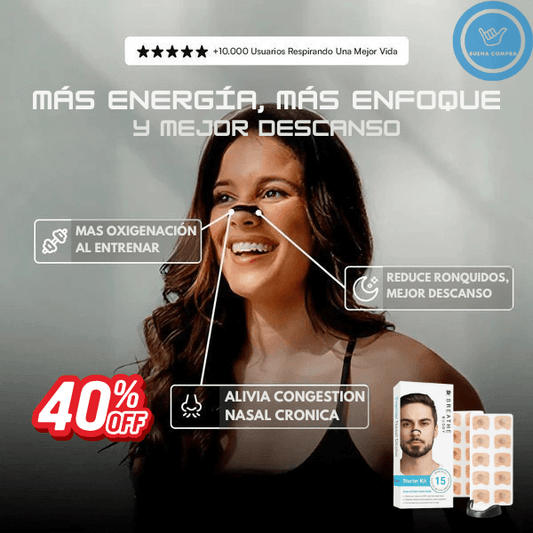 BreathMax - Expansor Nasal Magnético Reutilizable - Reduce Ronquidos y Mejora tu Rendimiento desde la Primera Noche