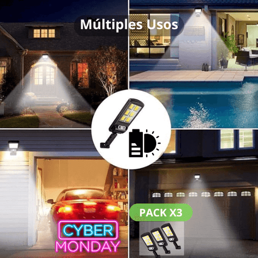 LumiGuard Pack X3 ¡OFERTA CYBER! – Iluminación Solar Inteligente – Protege e Ilumina sin Gastar