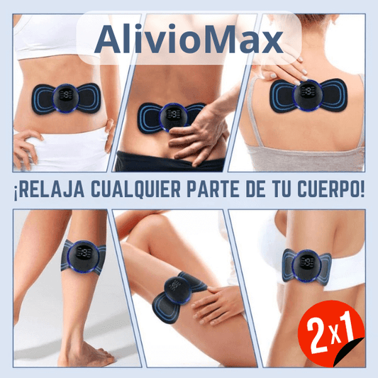 ALIVIOMAX (2x1) – Masajeador Eléctrico Recargable – ALIVIA DOLOR Y TENSIÓN EN SOLO 10 MINUTOS AL DÍA