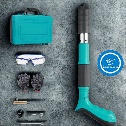 TitanFix Manual - Set Pistola Remachadora Neumática - Potencia Real para Fijar en Paredes Sólidas