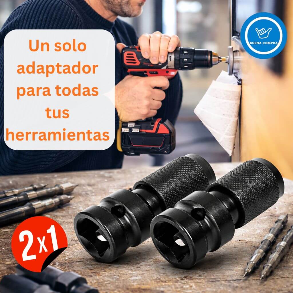 SteelConvert Pro - Oferta 2x1 - Un Solo Adaptador Firme para Taladro, Impacto y Trinquete