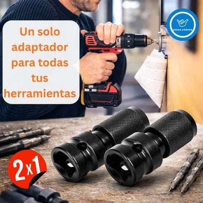 SteelConvert Pro - Oferta 2x1 - Un Solo Adaptador Firme para Taladro, Impacto y Trinquete