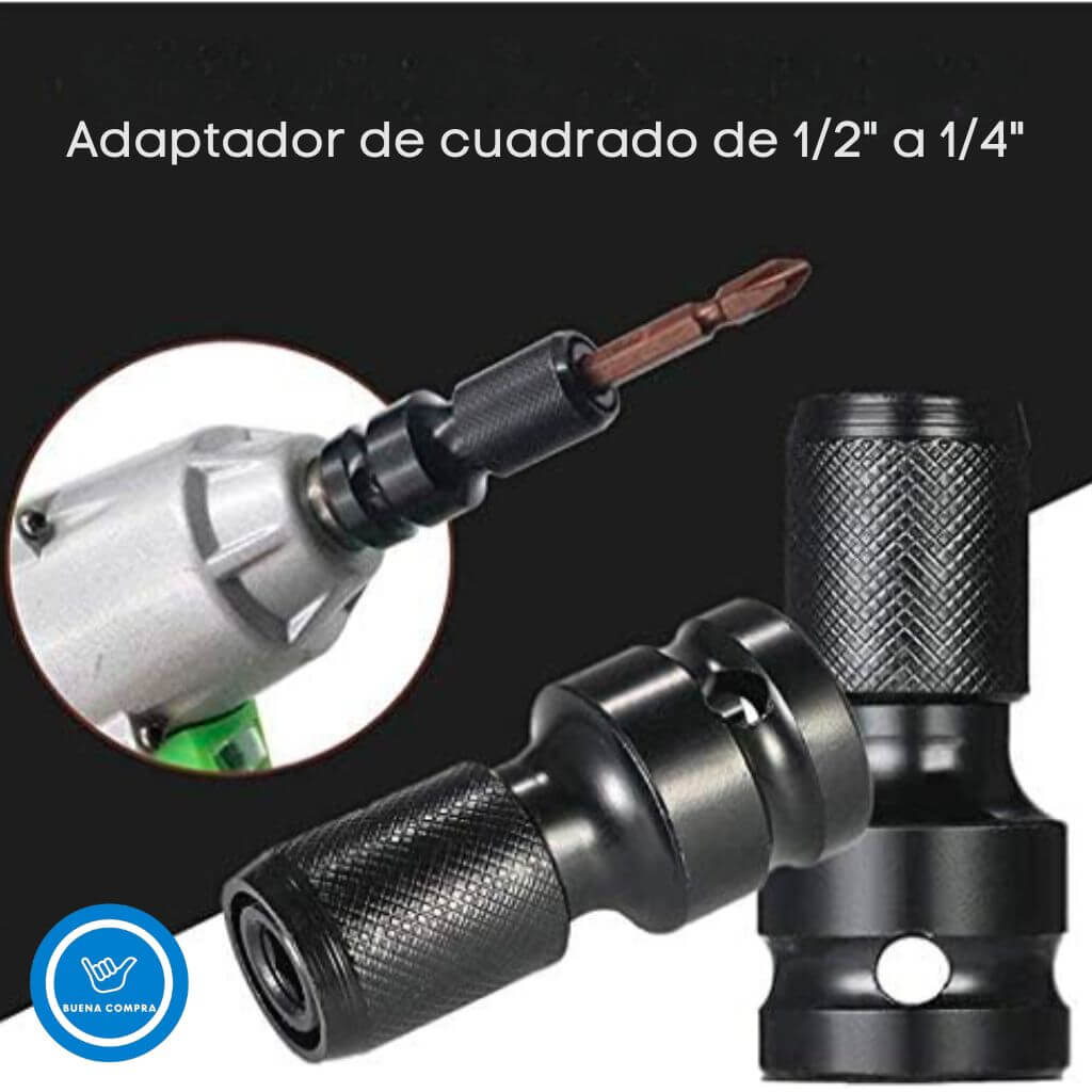 SteelConvert Pro - Oferta 2x1 - Un Solo Adaptador Firme para Taladro, Impacto y Trinquete