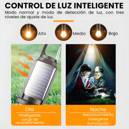 LumiSafe Pro Pack X2 – Ampolleta LED Portátil USB Tipo-C/Solar Impermeable – Luz portátil para camping y respaldo confiable en cortes de luz