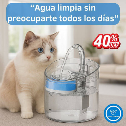 ClearWater Pet - Bebedero de Mascotas Transparente - Agua Siempre Limpia y Lista para Beber