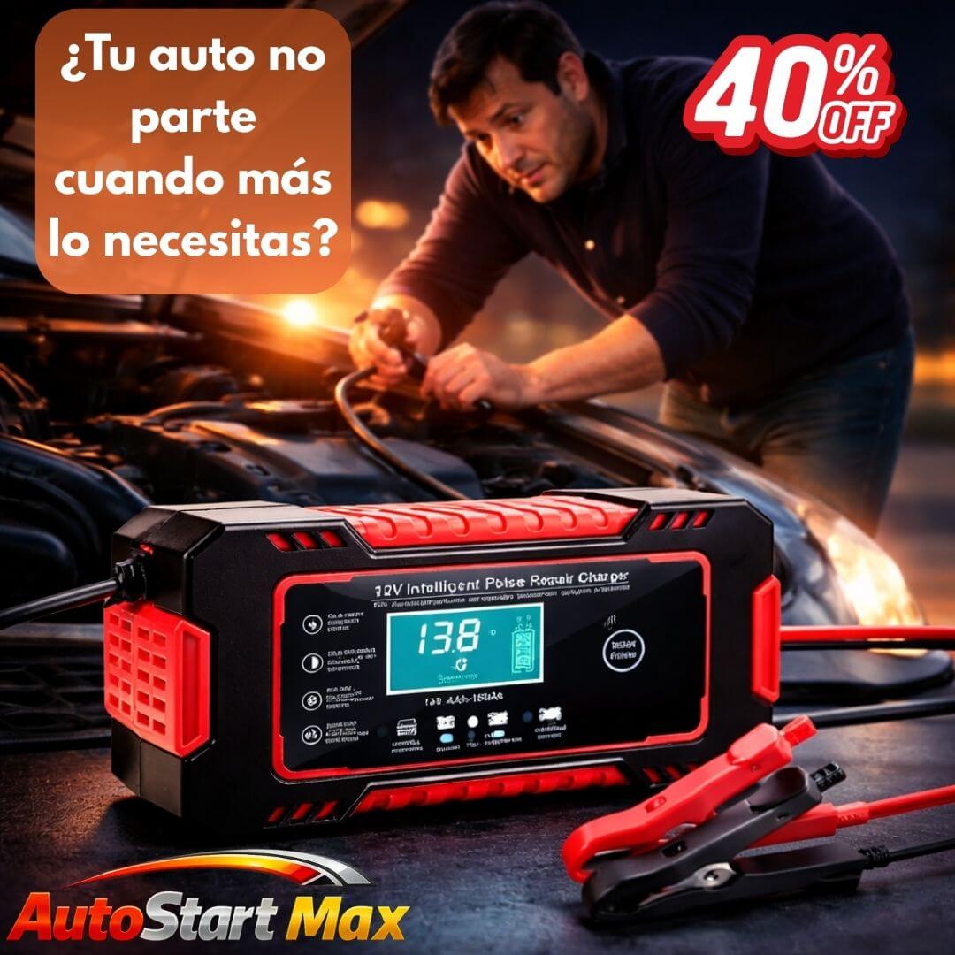 AutoStart Max - Cargador Inteligente - Mantén tu batería lista y evita fallas inesperadas al encender tu auto