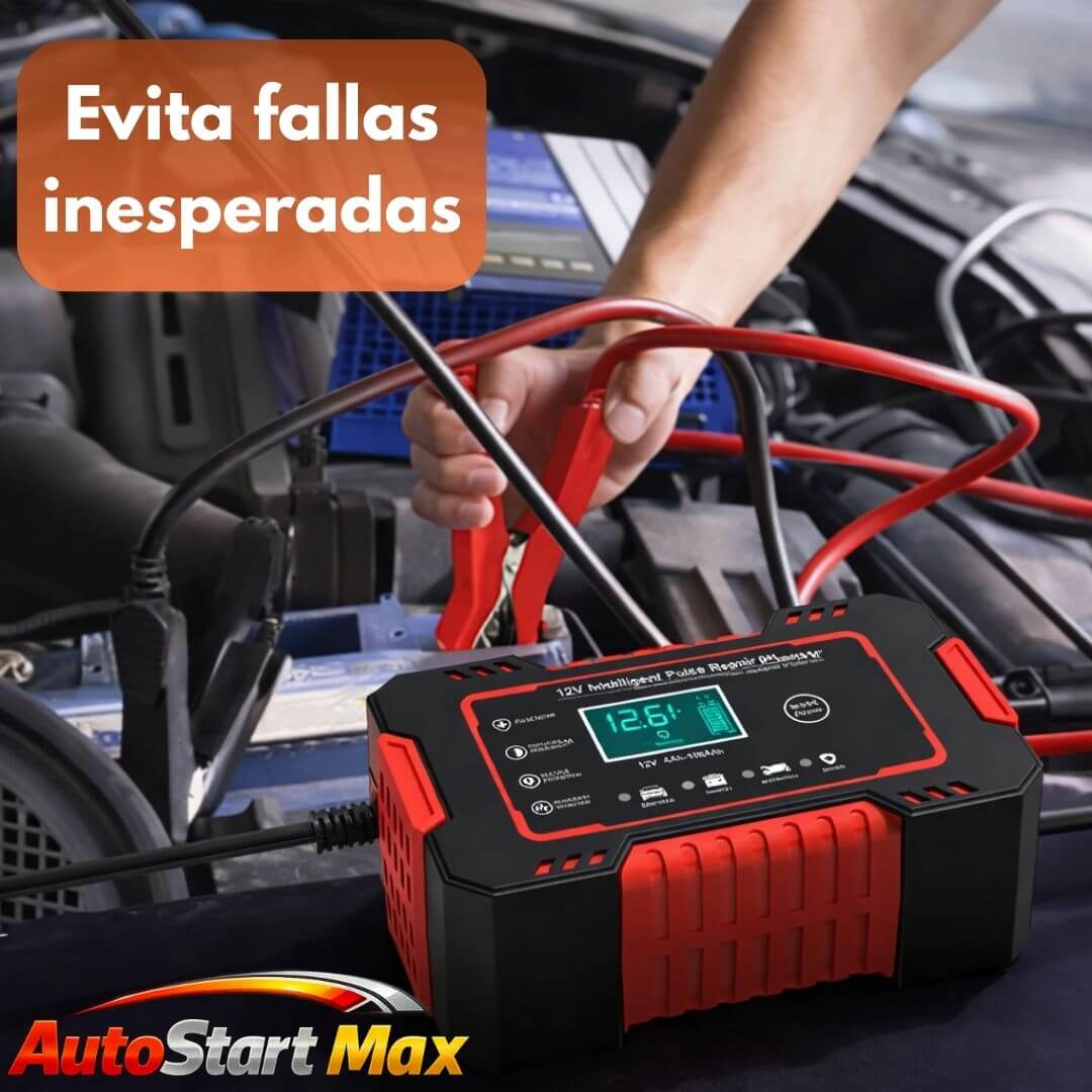AutoStart Max - Cargador Inteligente - Mantén tu batería lista y evita fallas inesperadas al encender tu auto