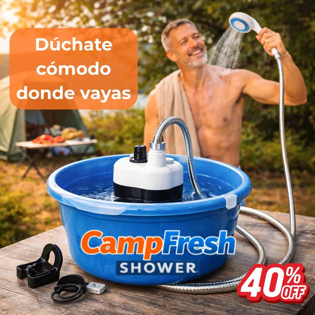 CampFresh – Vive tus viajes con la comodidad de una ducha portátil Recargable USB