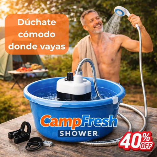 CampFresh – Vive tus viajes con la comodidad de una ducha portátil Recargable USB