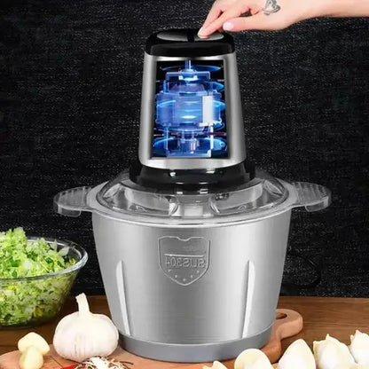 Pica Fácil Pro - Picadora Eléctrica de Acero 2L de Alta Potencia - Ahorra Tiempo y Energía al Cocinar en Casa o en tu Emprendimiento
