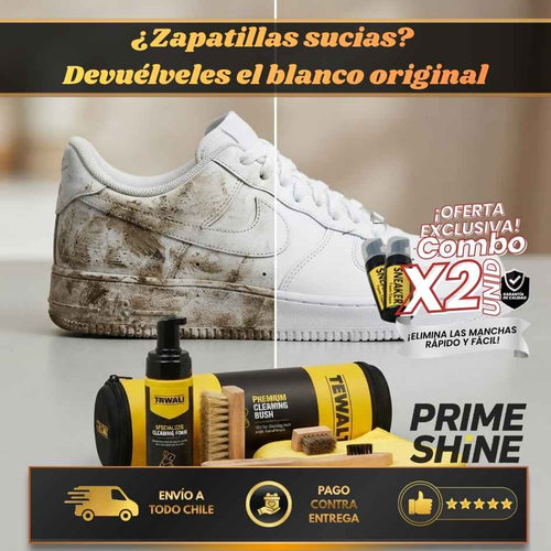 PrimeShine - Limpieza profunda y segura para tus zapatillas