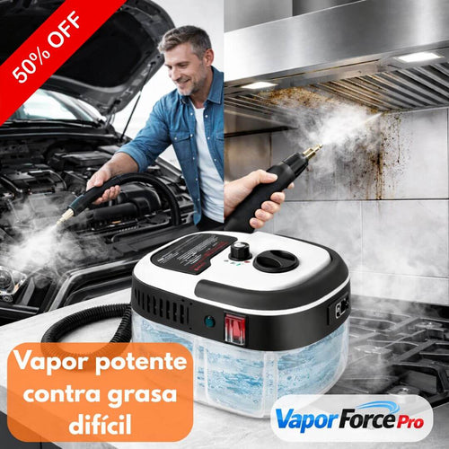 VaporForce Pro – Limpiador a Vapor de Alta Potencia – Elimina Grasa Difícil en Hogar y Motor