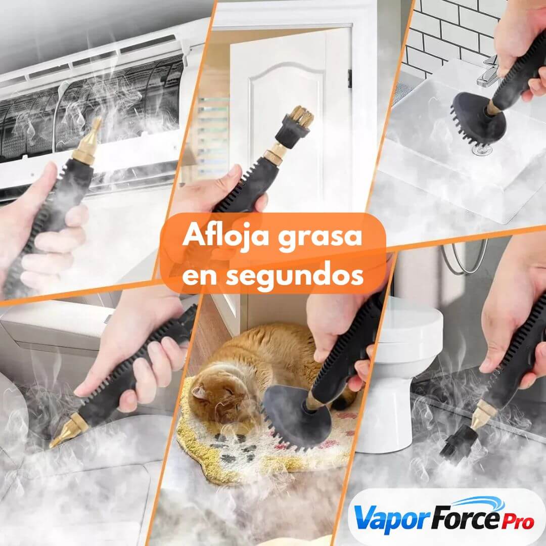 VaporForce Pro – Limpiador a Vapor de Alta Potencia – Elimina Grasa Difícil en Hogar y Motor