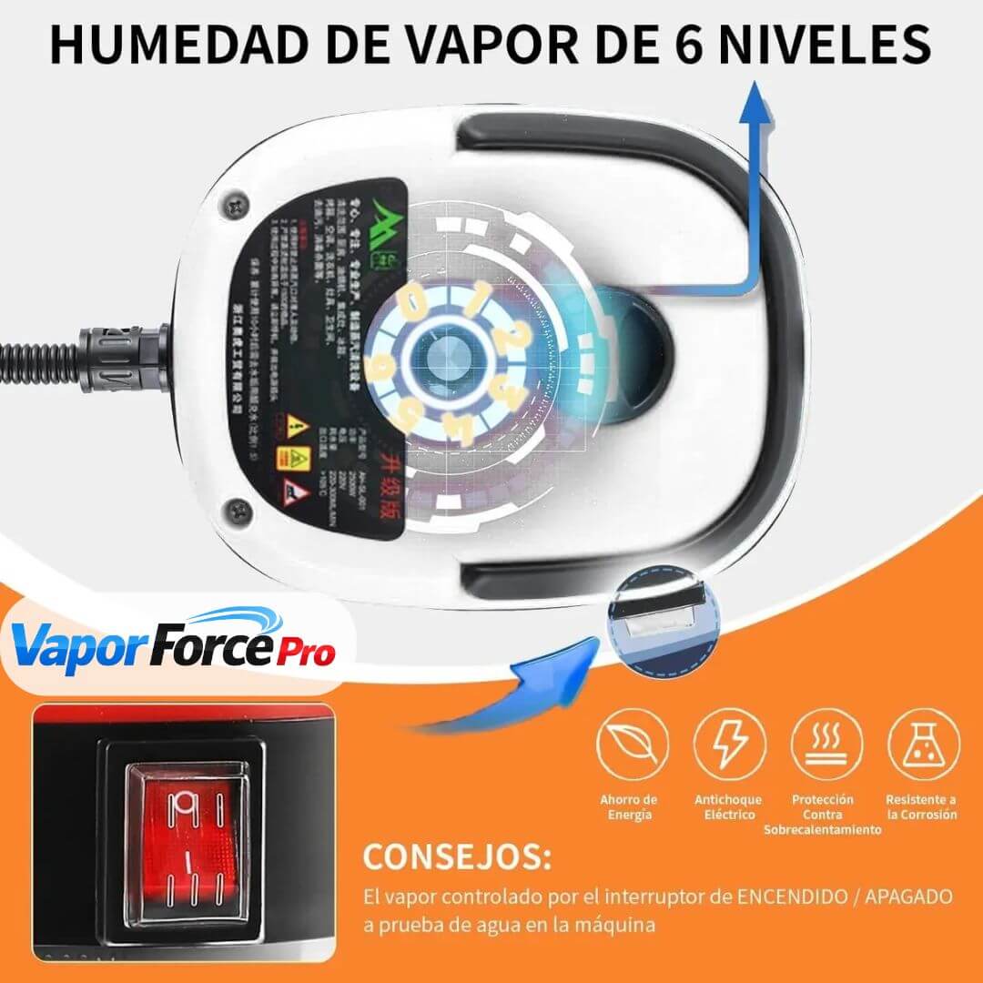 VaporForce Pro – Limpiador a Vapor de Alta Potencia – Elimina Grasa Difícil en Hogar y Motor