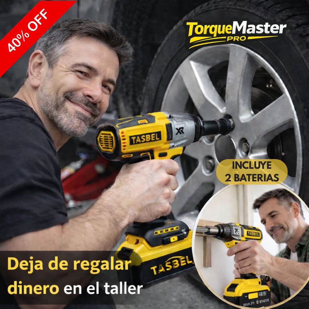 TorqueMaster Pro - Llave de Impacto con 2 Baterías - Potencia real para tu auto y tu casa sin depender de nadie