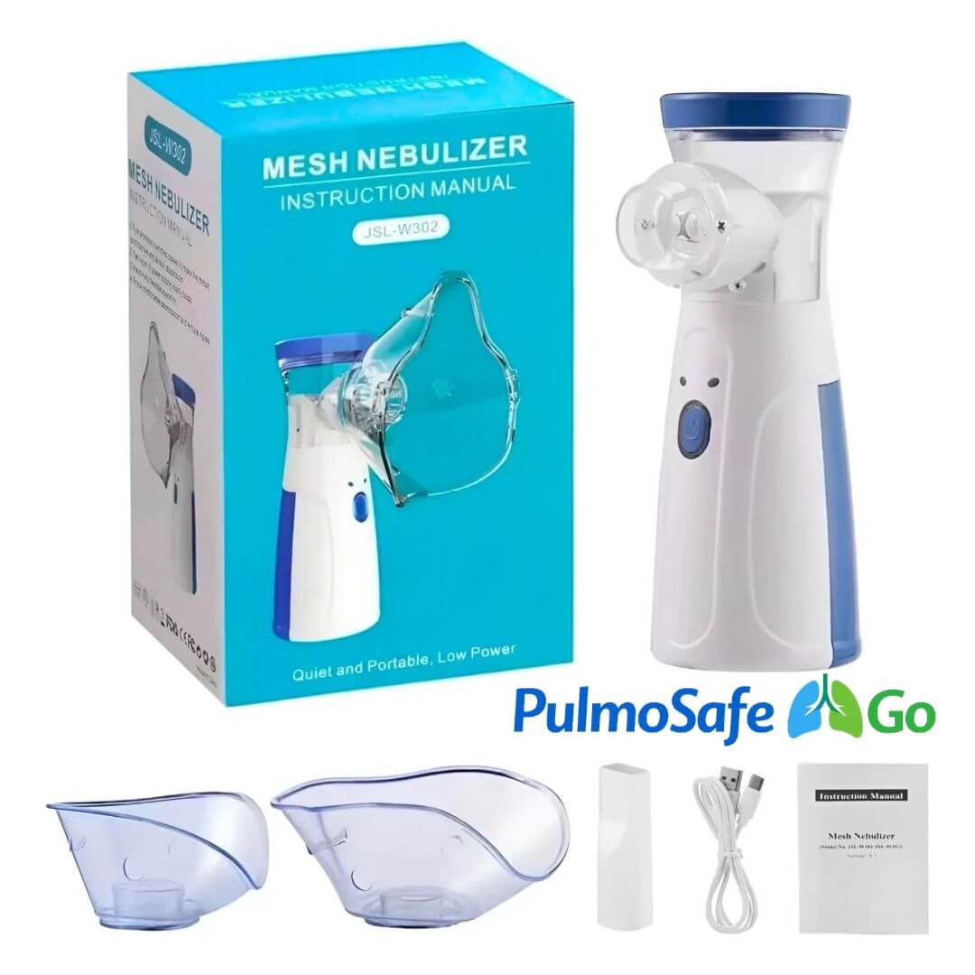 PulmoSafe Go - Nebulizador de Mano USB- Lleva tu tratamiento respiratorio contigo cuando más lo necesites