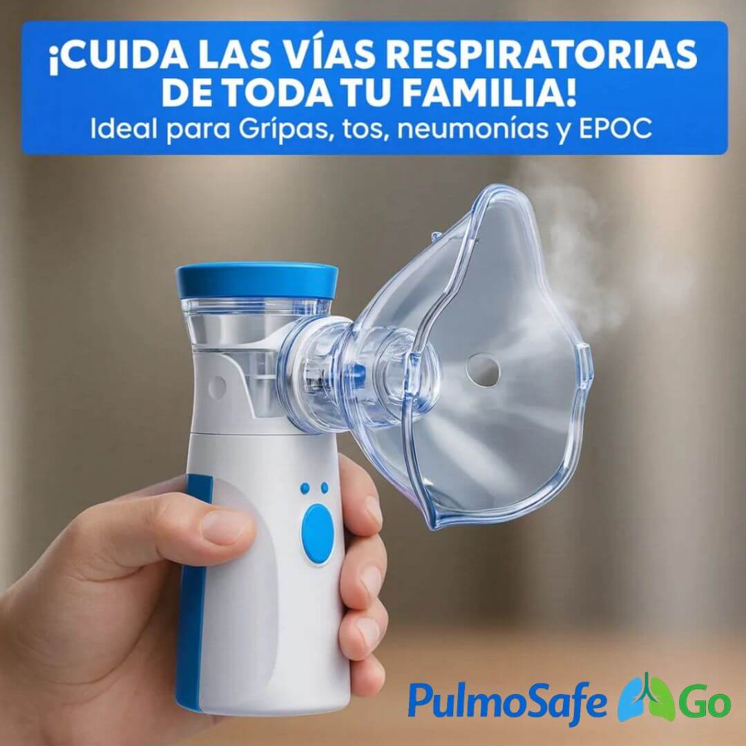 PulmoSafe Go - Nebulizador de Mano USB- Lleva tu tratamiento respiratorio contigo cuando más lo necesites