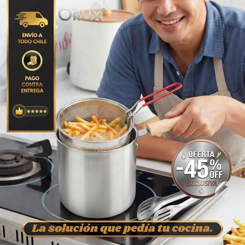 Oilux™ - Fríe, cuela y ahorra aceite en una sola olla